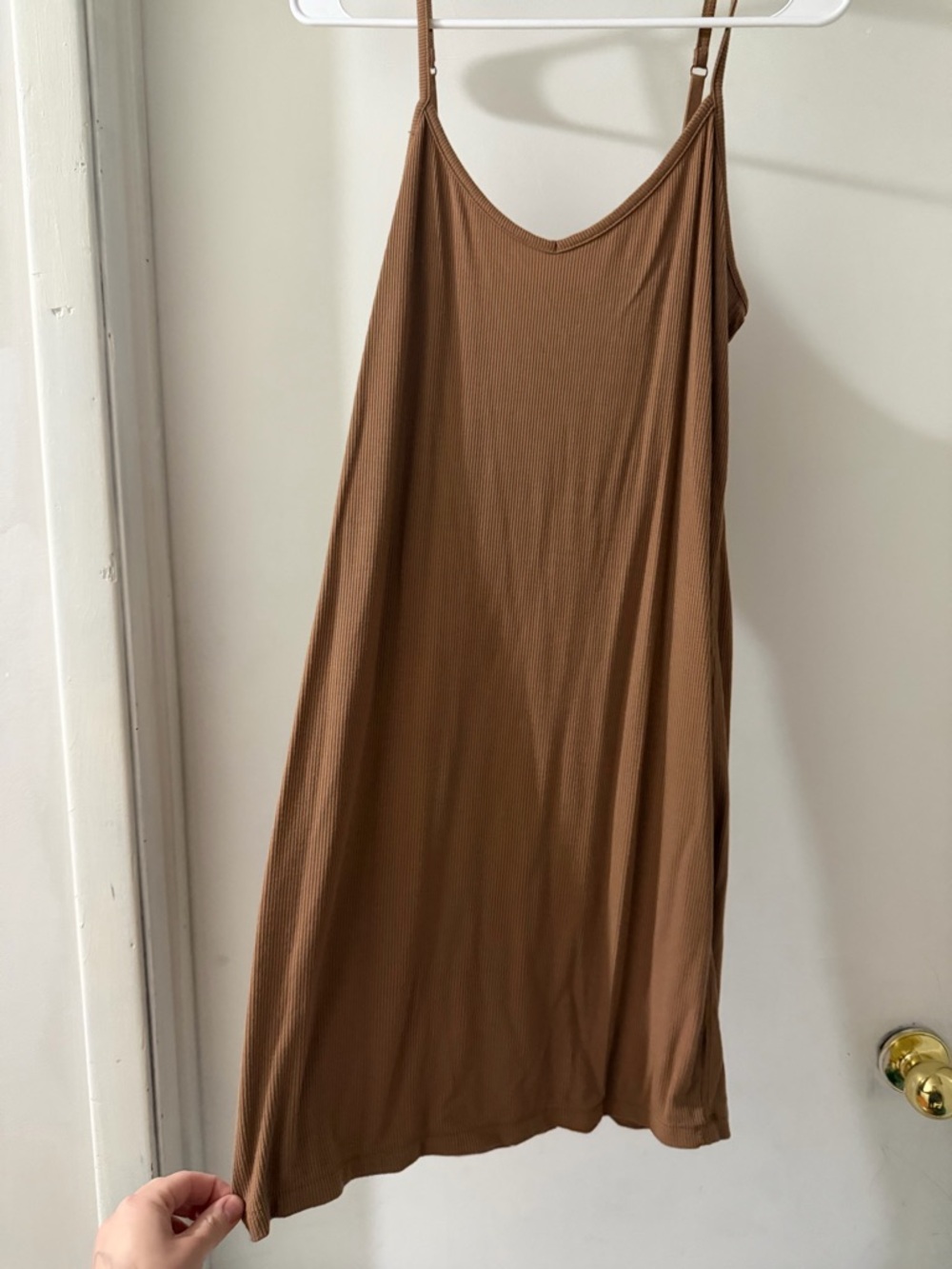 stars above Ribbed Tank in Warm Brown